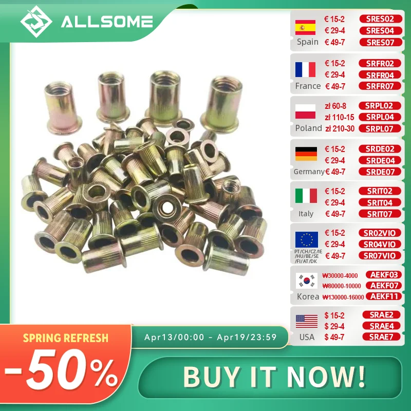 allsome-300-個-m3-m4-m5-m6-m8-m10-ヘッドリベットナットセットナットインサートレベティングマルチサイズリベットナットコロケーションボックス付き-ht2599