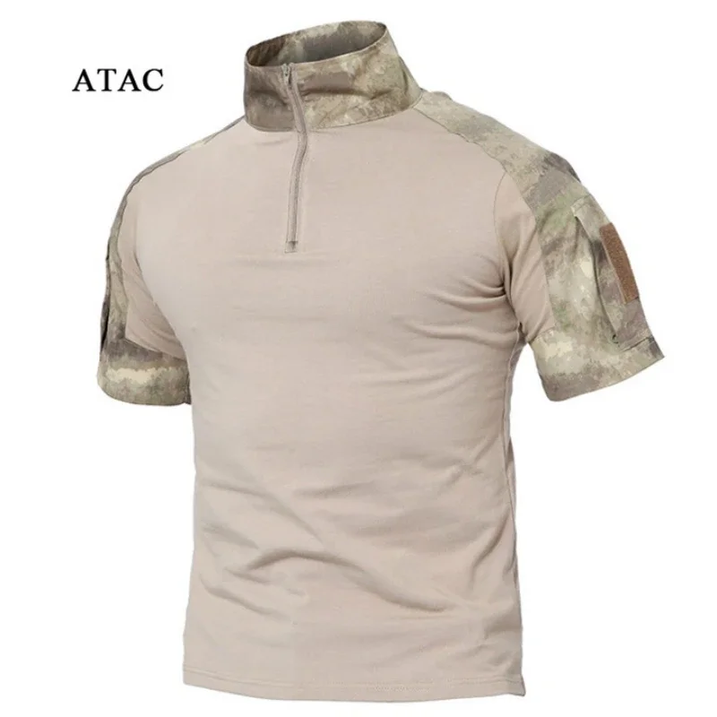 Tactical T-Shirts Men Sport Outdoor Military Tee Quick Dry Short Sleeve Shirt Hiking Hunting Army Combat Men Clothing Breathable