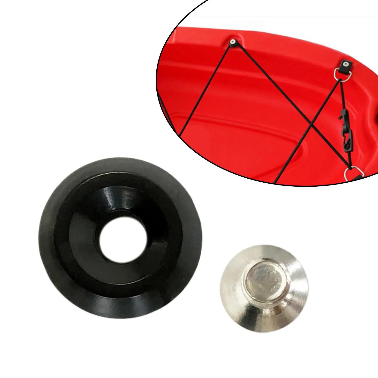 Kayak Eyelet with Screw Tie Down Pad Eye Nylon Padeye Outfitting Install Tools Mounting Kayaking Accessories for Fishing Boat