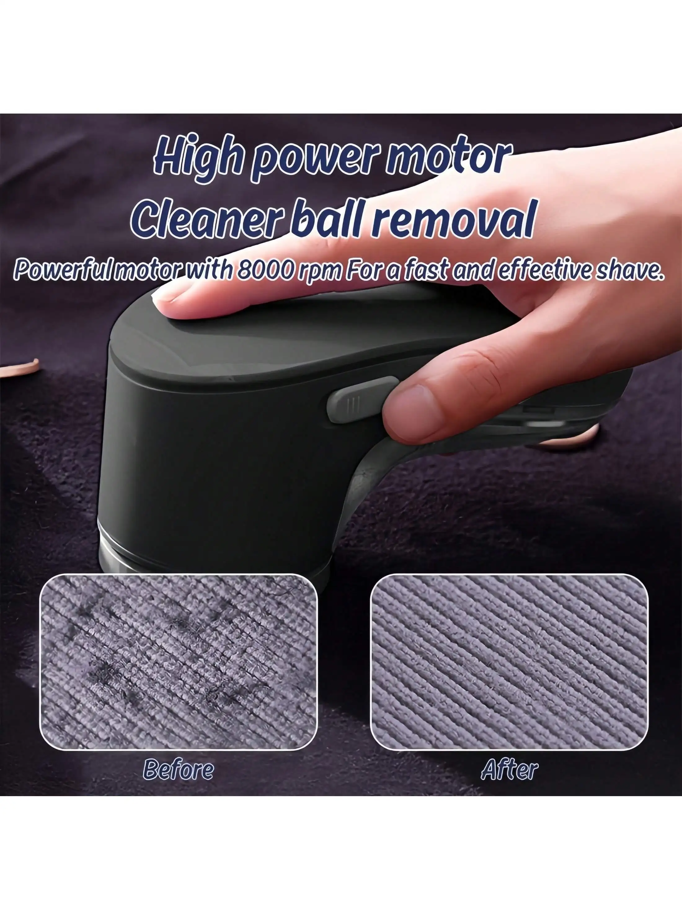 Sweater Fabric Shaver,  Lint Remover, Rechargeable Sweater Shaver With Stainless Steel 3-Leaf Blades, Safety Protection Switch, 