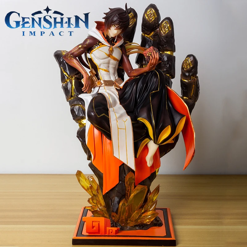 

28cm Genshin Impact Anime Figure Zhongli Model Dolls Anime Game Action Figurine Large Size Decor Collectible Statue Toys Gift