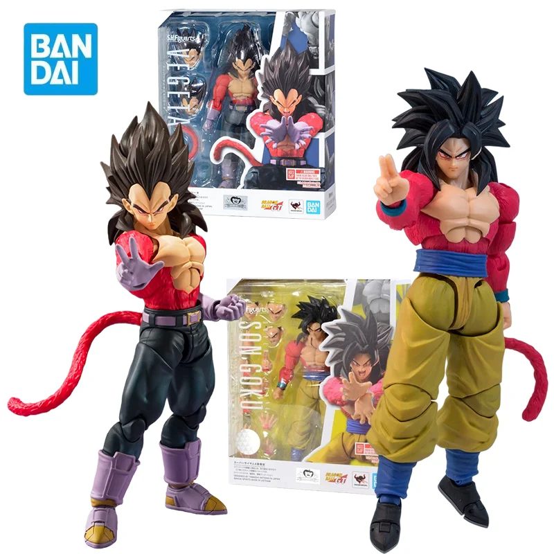 

Bandai SHF Super Saiyan 4 Vegeta/Gokuu Action Figures Dragon Ball GT Anime Model Toy in Stock Toy for Boy Original Box Model Kit