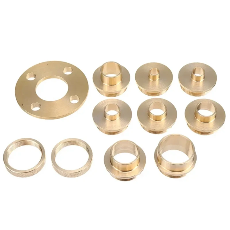 11Pcs Woodworking Router Bushing Guide 10-30Mm Copper Premium Router Guide Bushes Durable Easy Install Easy To Use