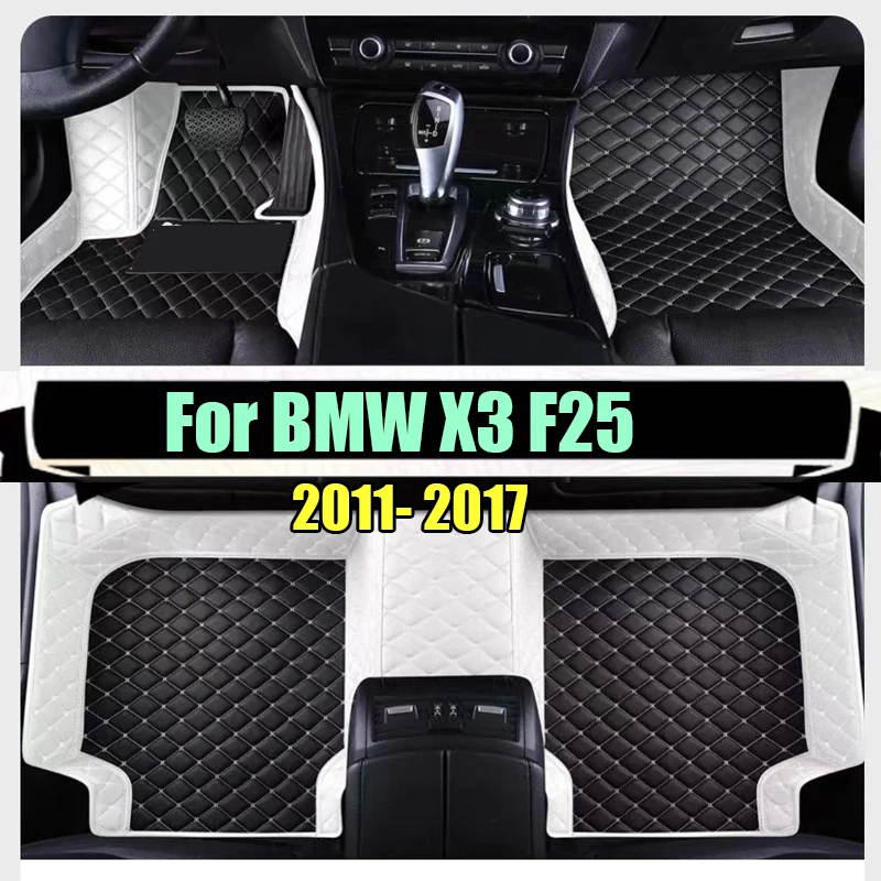 

Artificial Leather Custom Car Floor Mats for BMW X3 F25 2011-2017 Year Interior Details Car Accessories