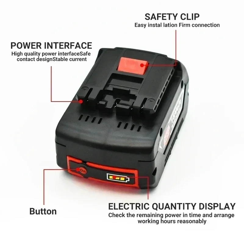 18V Battery 18Ah for Bosch Electric Drill 18V Rechargeable Li-ion Battery BAT609 BAT609G BAT618 BAT618G BAT614 + 1Charger