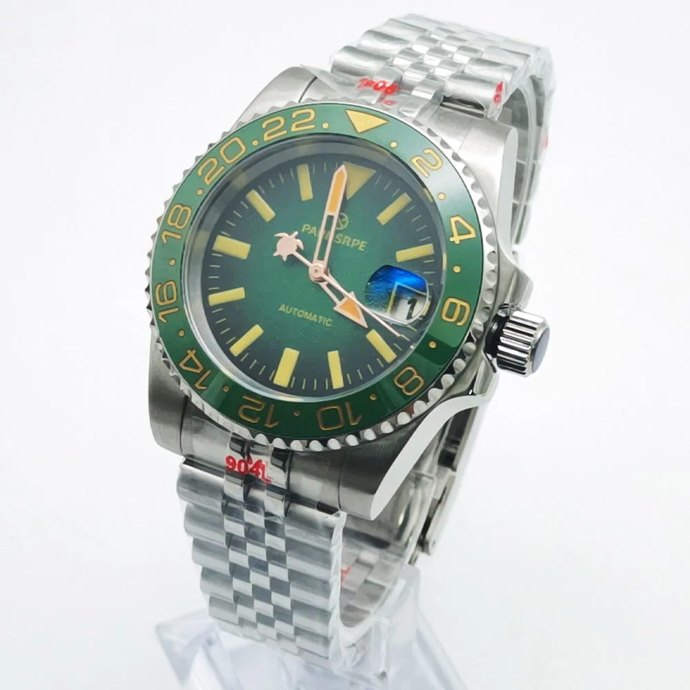 

Luxury 40mm NH35 Automatic Men's Watch Retro Greem dial Luminous Waterproof Date 316L Stainless Steel