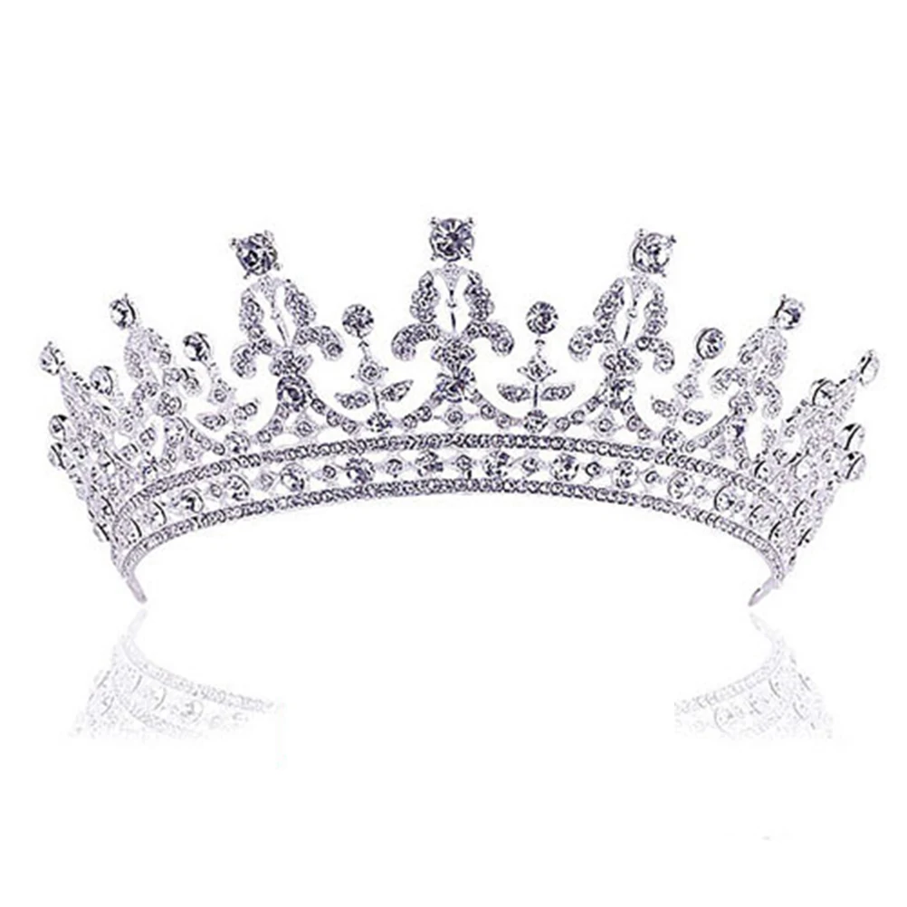 

Wedding Rhinestone Bride Crown Hairband Silver Alloy Sparkling Bridal Hair Clip for Women One Size Suitable for Most