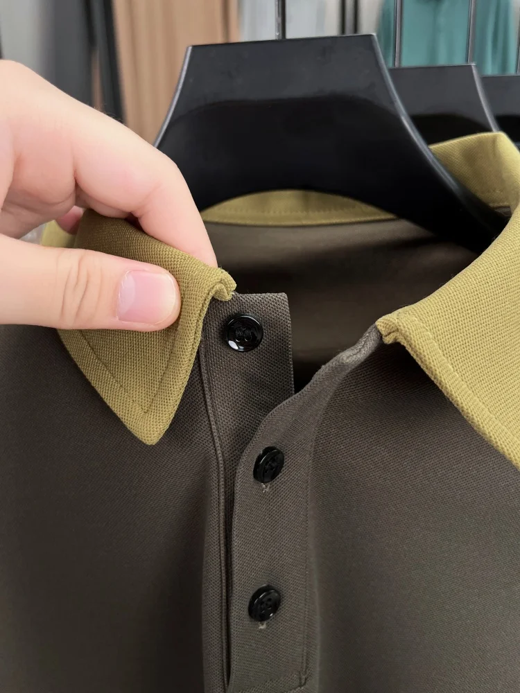 Hochwertiges Luxus-Langarm-Poloshirt für Herren, Frühling-Herbst, neuer Trend, Markenprodukt mit niedlicher Hundestickerei, koreanisches Casual-T-Shirt mit Reverskragen. – Detail 18
