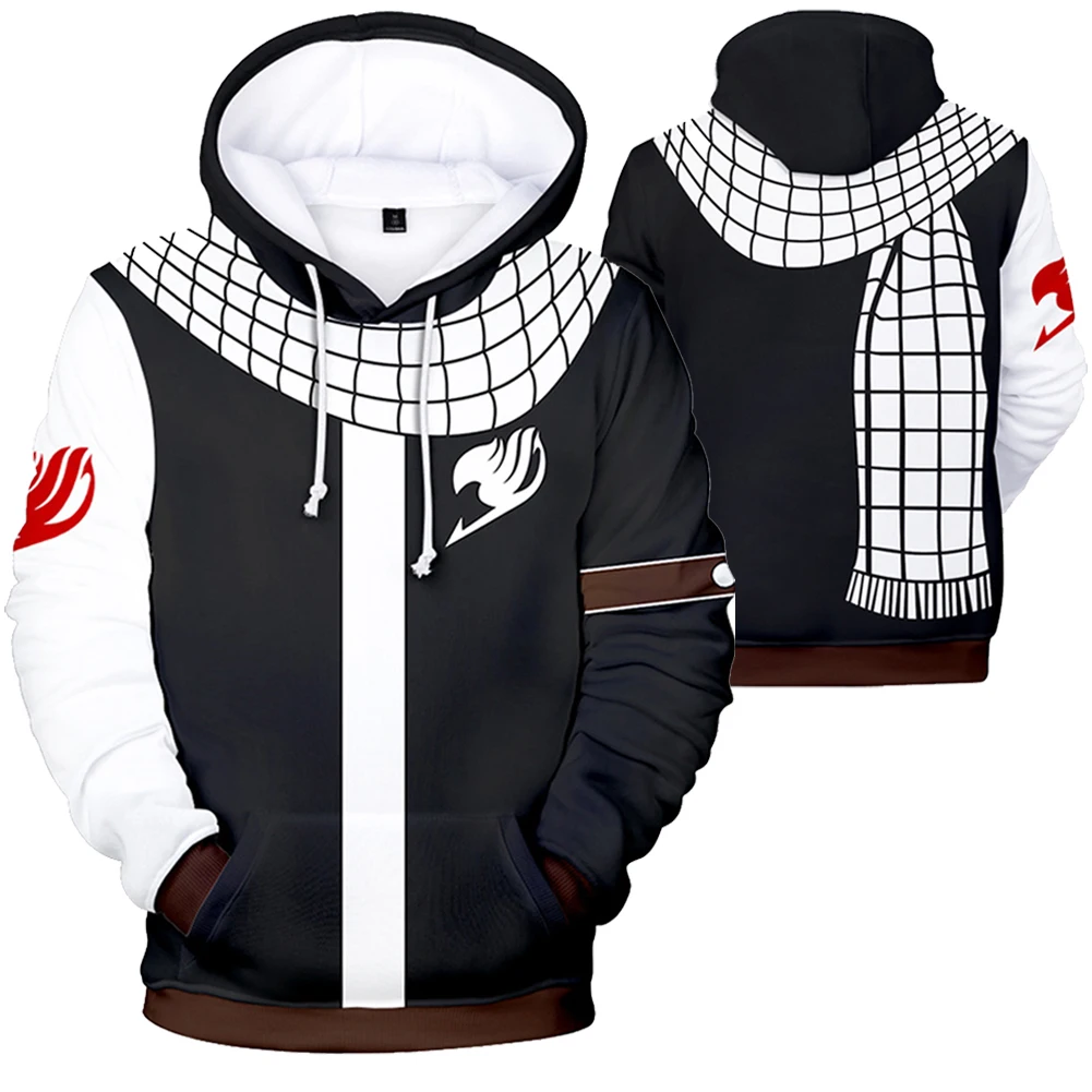 Natsu Cosplay Fantasy Men Sweater Outfits Anime Fairy Cosplay Tail Disguise Costume Hoodie Adult Male Halloween RolePlay Clothes