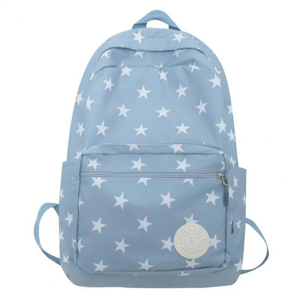 Students Backpack Five-pointed Star Print Portable Teenage Backpack With Adjustable Straps Large Capacity Casual Travel Backpack