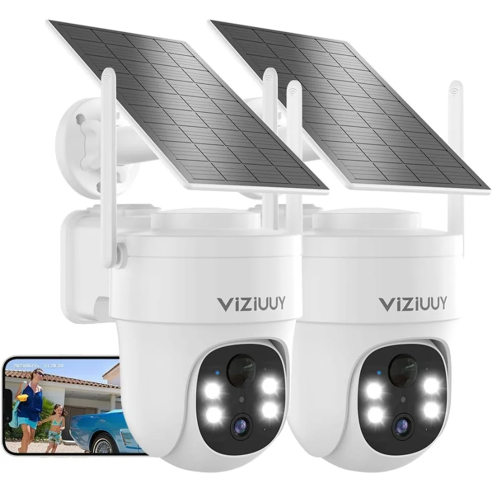 Wireless 3MP Outdoor Security Cameras: Weatherproof, 360PTZ, Night Vision, WiFi6, PIR+AI, 2-Way Audio, Home Security, 2 Pack