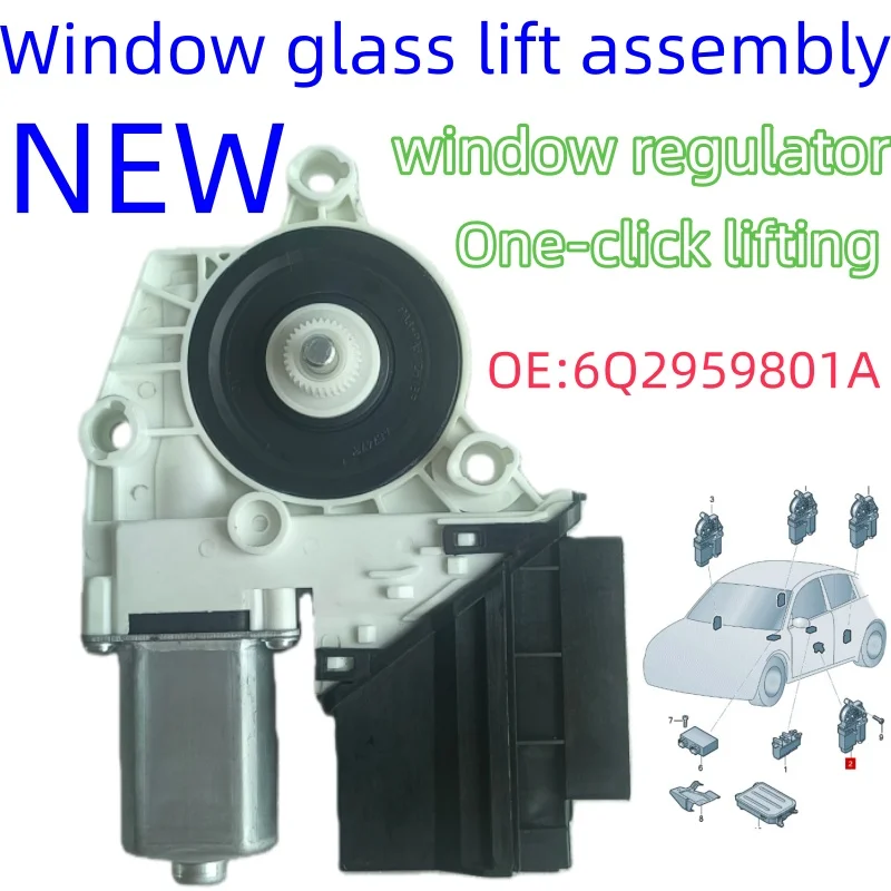 Window lift assembly Applicable to S-Skoda Fabia Ibiza/ST SEAT 6Q2959802A 6Q2959801A 6Q2959802C 6Q2959801C 6Q2959802 6Q2959801 N
