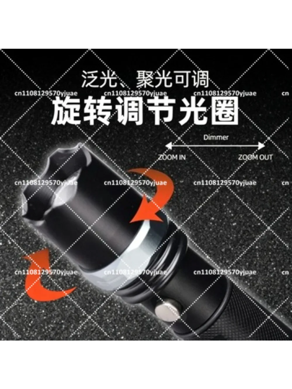 High Lumen Super Bright Tactical Flashlight, Rechargeable Aluminum Alloy, Outdoor Strong Light Flashlight