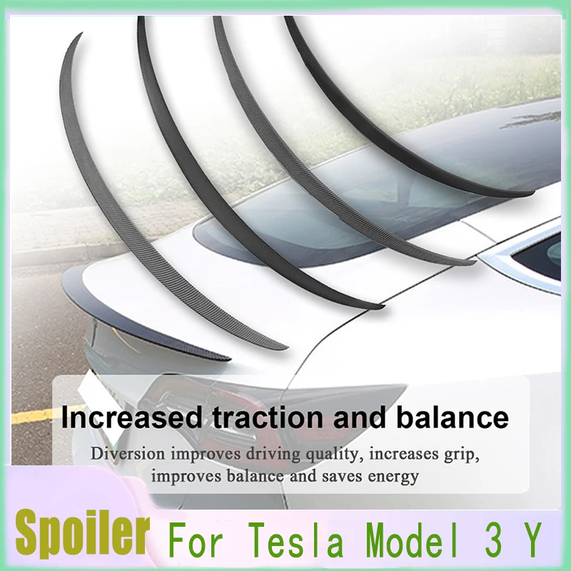 

Car ABS Tail Spoiler Original High-performance For Tesla Model 3 Y Auto Styling Decoration Tail Wing Spoiler Cars Roof Trunk Lid