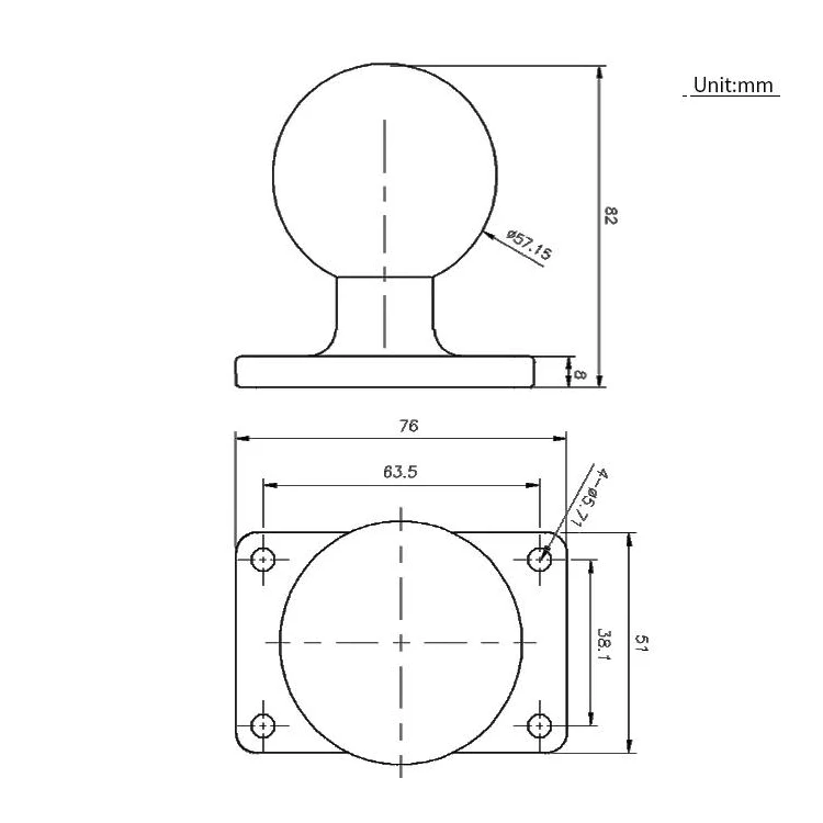 Multi-angle adjustable tv mount bracket 360 degree tablet holder screw 2.25'' ball base socket 7inch dash mount monitor for ram