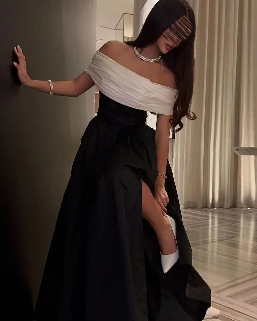 Off Shoulder Evening Dress Long A Line New Black Prom Dresses for Woman Formal Party Gown Saudi Arabia Formal Occasion Dresses