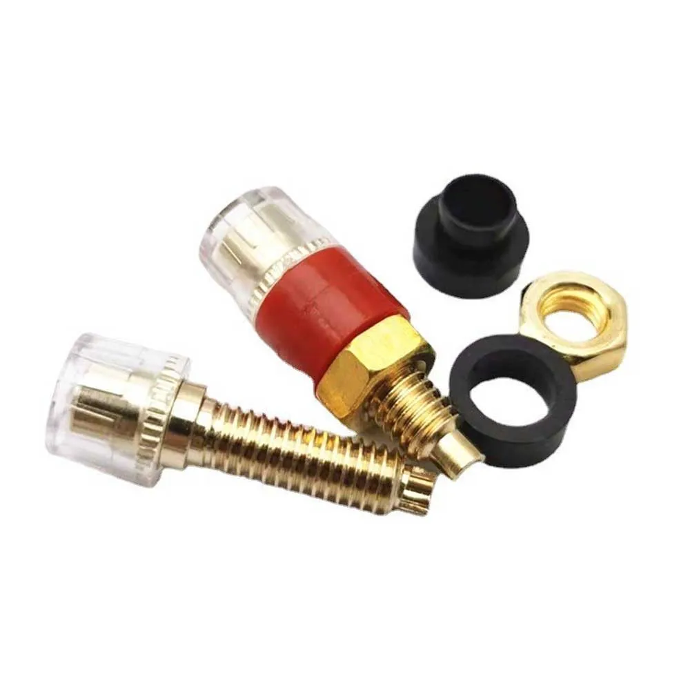 2pcs/1pairs Pure copper gold-plated trumpet crystal terminal power amplifier speaker terminal banana plug socket