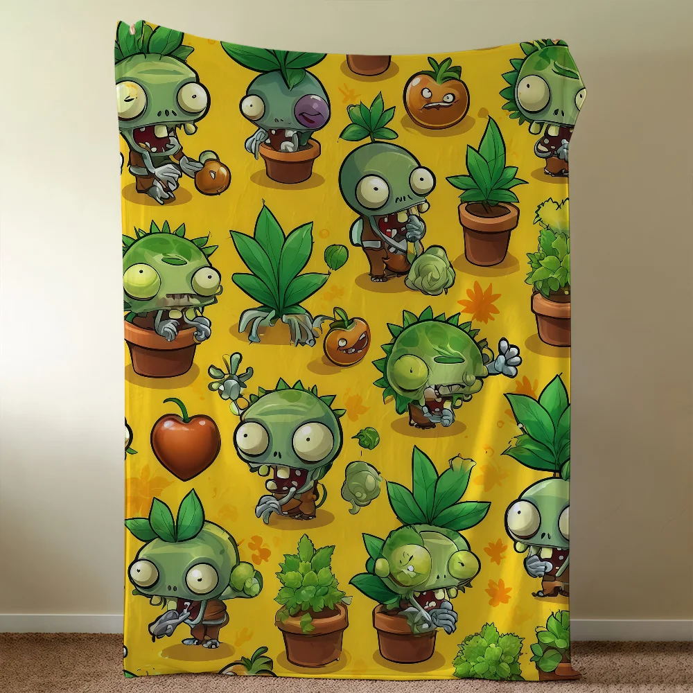 Game P-PlantsS Vs Z-ZombiesS Blanket Throw Super Cosy Plush Living Room Sofa Couch Childish Birthday Gifts