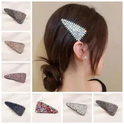 New Korean Super Shiny Triangle Rhinestone Hair Clips for Girls Women Fashion Sweet Cute Girl Hairpin BB Clip Hair Accessories