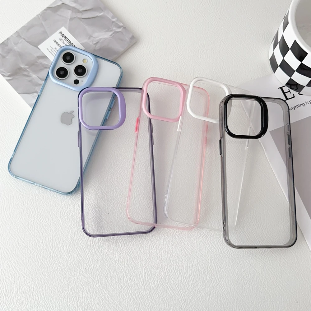 Ultra Thin Phonecase For iPhone 16 15 14 13 12 11 Pro Max Shockproof Clear Case Transparent Soft Phone Back Cover