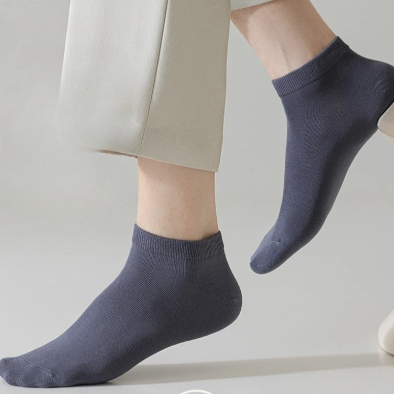 

1/9 пар мужских однотонных простых повседневных хлопковых носков на весну и лето, дышащие, впитывающие пот, спортивные мужские носки