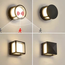 モーションセンサー付きLEDウォールライト,庭,パティオ,または廊下用のライト,ac85-265v, 6W,12W