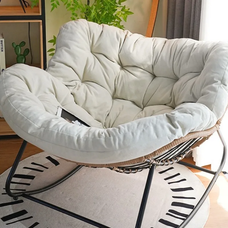 الاسترخاء الروطان المنسوجة كرسي صالة شرفة بسيطة تهز لينة أريكة كرسي الحديثة الفاخرة الإبداعية الفن أثاث غرفة المعيشة