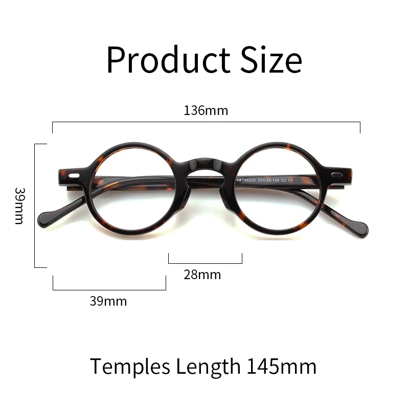 Xbora Men\'s Round Acetate Eyeglass Frames, Retro Optics, Stylish Classic, Luxury Fashion Women\'s Prescription Glasses 98206