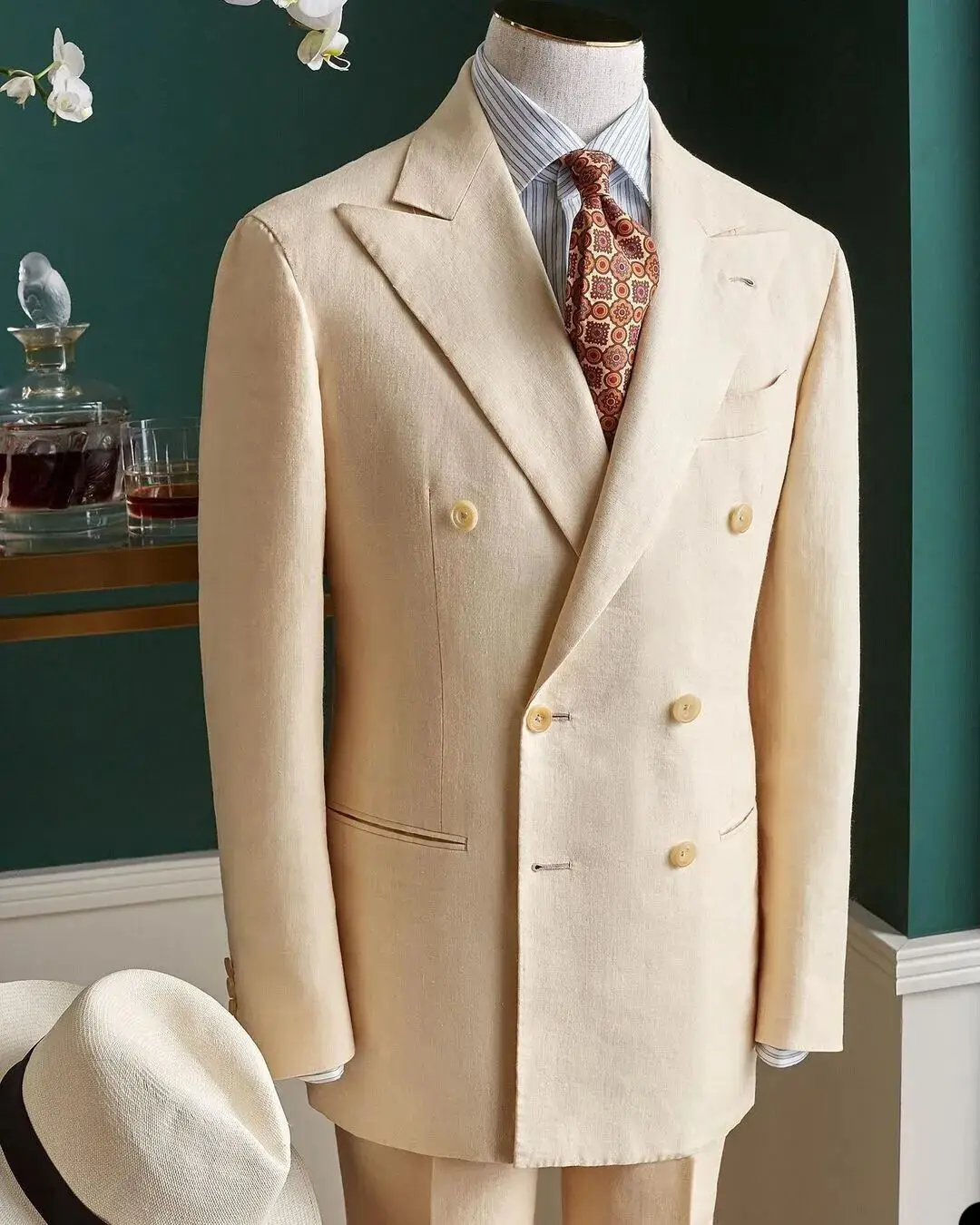 Chaqueta Formal de negocios para hombre, abrigo blanco crema, trajes de esmoquin de boda ajustados, ropa de ocio personalizada, 1 pieza