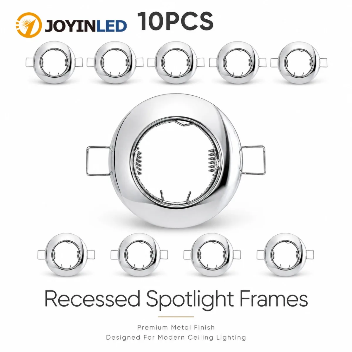 JOYINLED 2/10PCS Zinc Alloy LED Recessed Spotlight Housing Round Downlight Frame GU10 MR16 Bulb Holder Ceiling Fixture 60mm