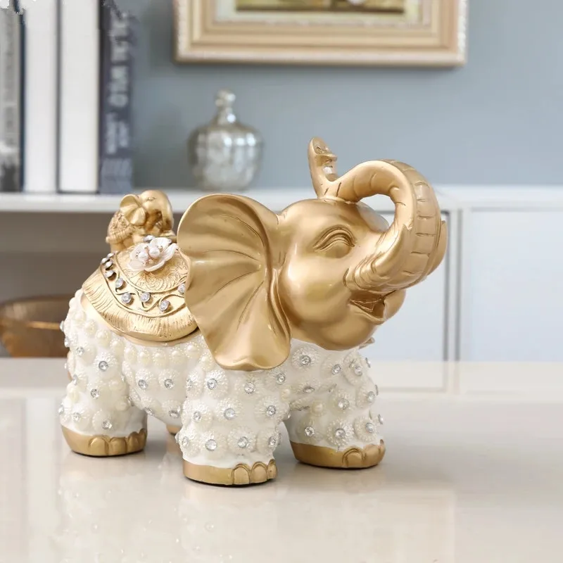 

European-style Luxury Retro Elephant Tissue Box Creative Living Room Napkin Box American Pumping Box Home Decoration Ornaments