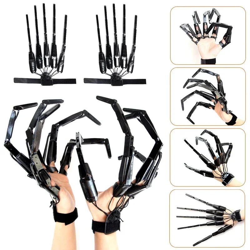 1Pcs / 1Pair Articulated Finger Gloves Flexible Funny Tricky Flexible Toy Costume Party Ghost Claw Props Hand Model Kid Adult