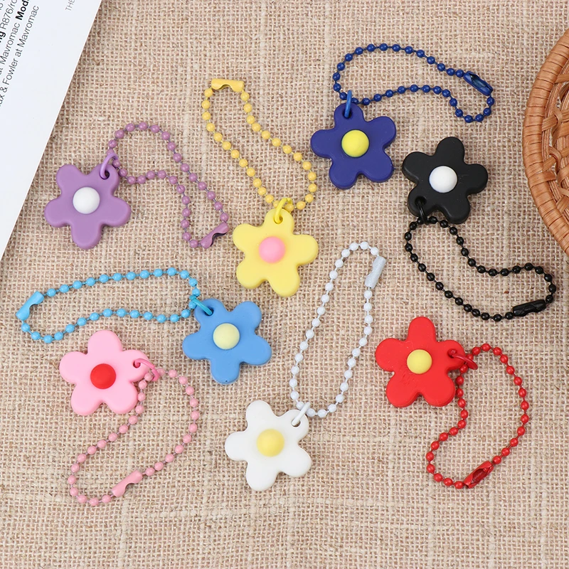 Woman Car Key Accessories Backpack Pendant Gift Ornament Cute Colorful Small Sunflower Flower Keychain