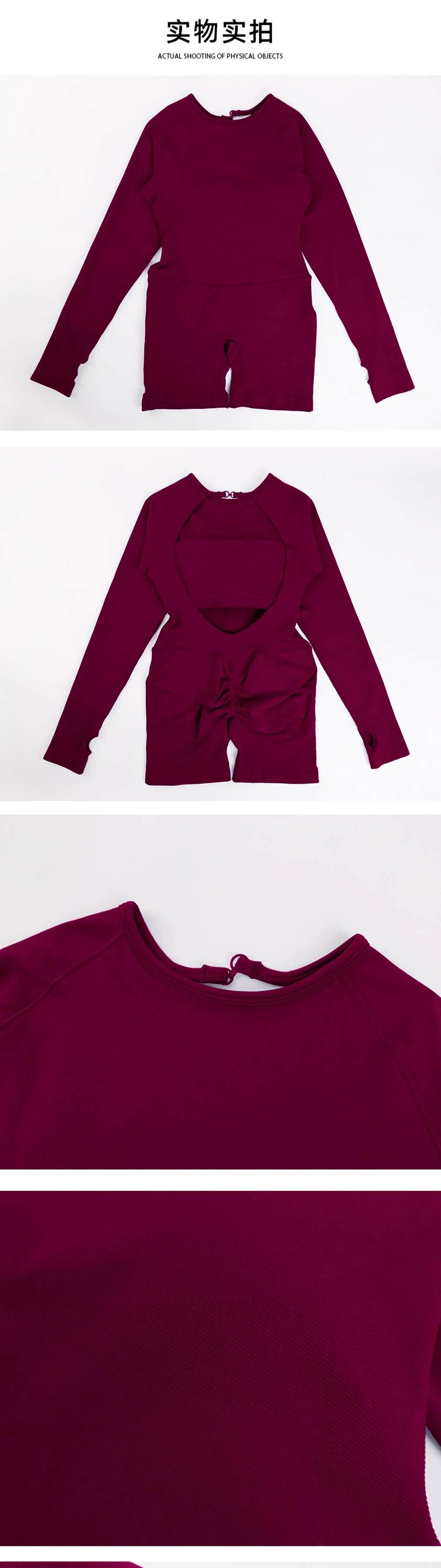 Cross American eng anliegender Yoga-Jumpsuit für Damen mit Hüftstraffungs- und Bauchstraffungstraining – Detail 23