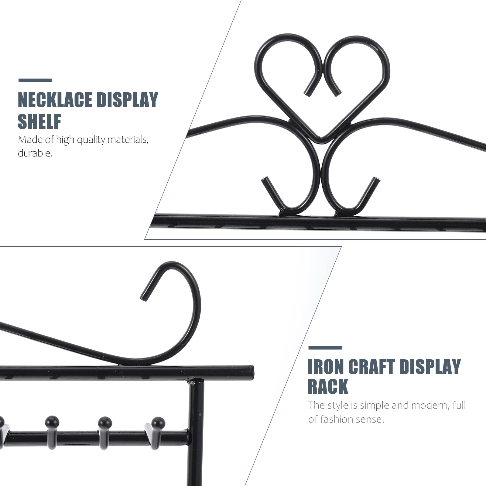 

1Pcs Necklace Storage Holder Iron -Slot Jewelry Display Rack Desktop Organizer Necklace Display Shelf