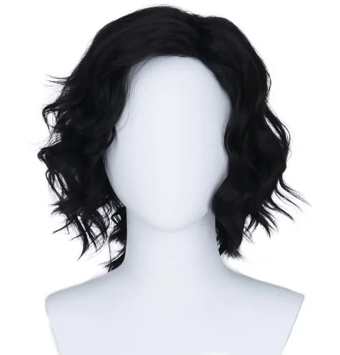 Movie Severus Snape Black Curly Wig Men Short Hair Wig Halloween Male Cosplay Costume Party Accessory