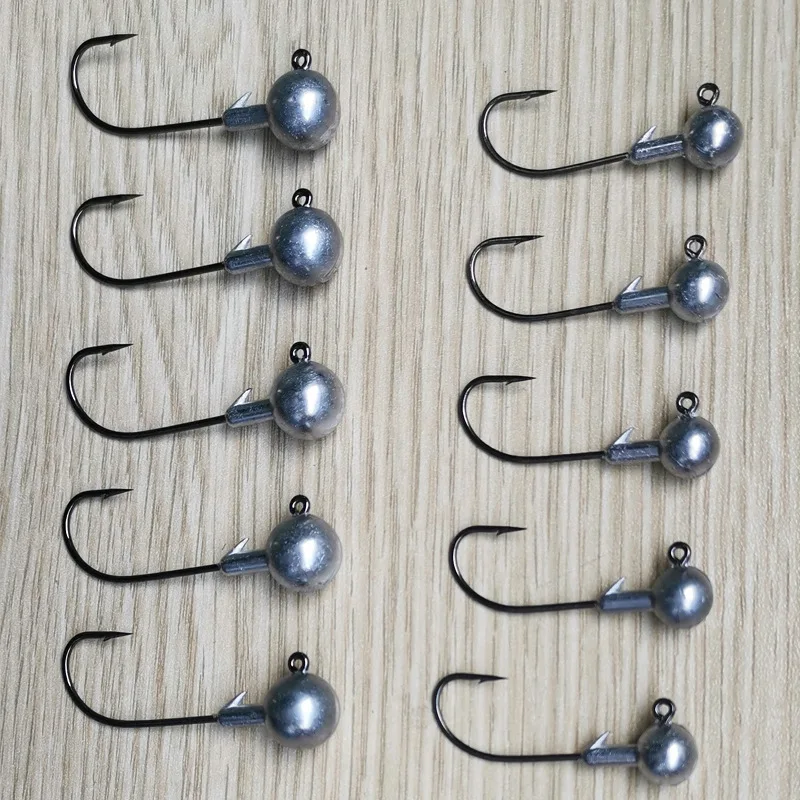 

50Pcs Fishhooks Lead Jig Head Hook Crank Primary Color Soft Worm Lure Jigging Fishing Goods Accessories Hooks Pesca Peche