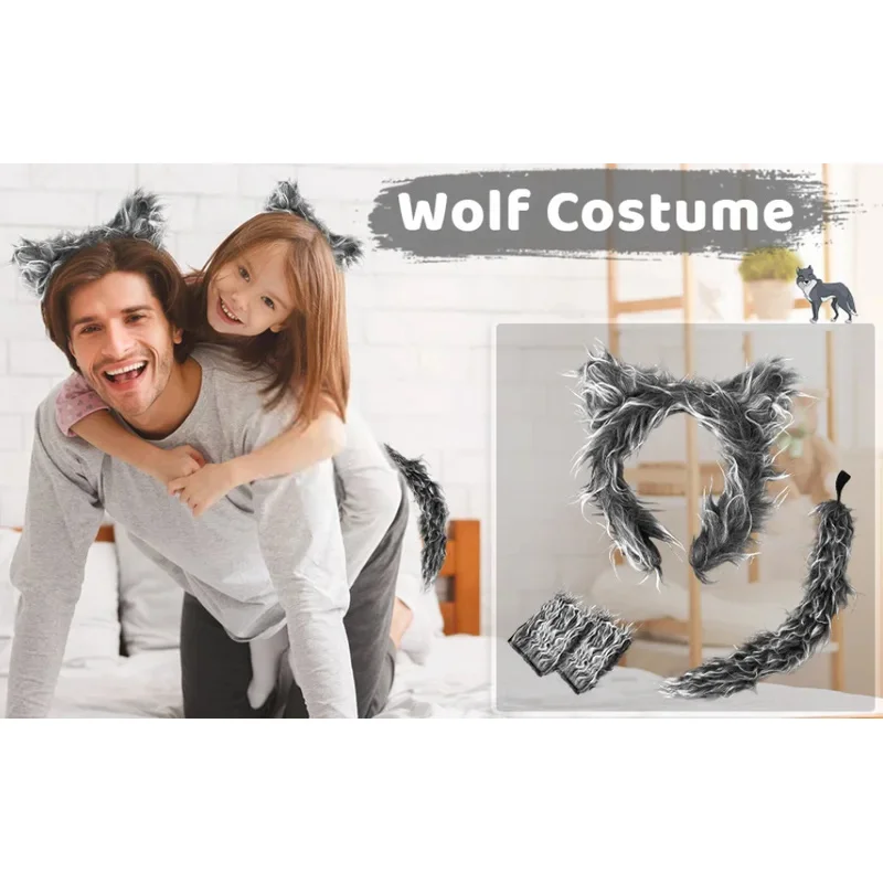 ชุดคอสเพลย์หมาป่าแบบใหม่ ปี 2025 พร้อมที่คาดผม หางกระโปรง หน้ากาก เหมาะสำหรับเด็ก ผู้หญิง ของขวัญวันเกิด วันฮาโลวีน A eqs9X