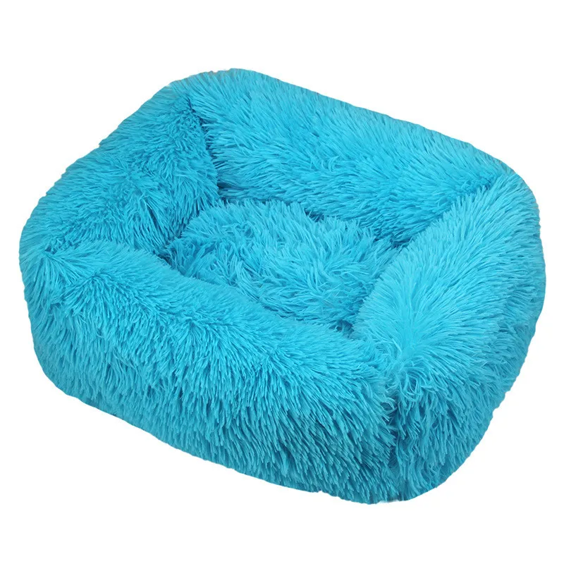 NONE Luxuriöses Hundebett, quadratische Hundebetten, lange Plüsch-Hundemattenbetten für kleine, mittelgroße und große Hunde, liefert beruhigendes Hundebett, waschbare Zwinger 6