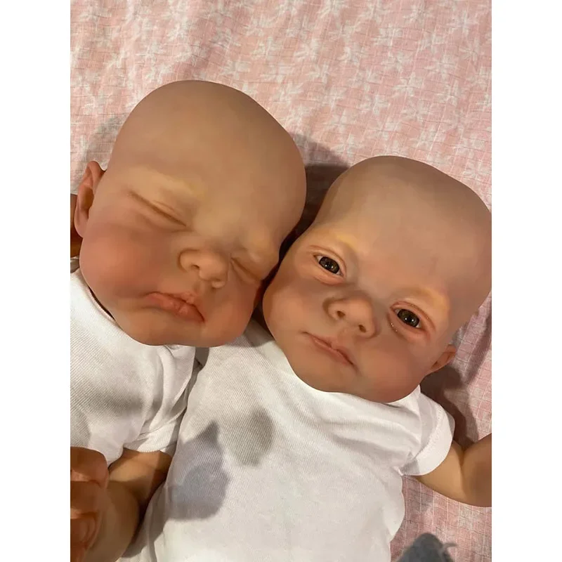 

18-дюймовая кукла Twins Lily & Irys из мягкой ткани, кукла реборн для новорожденных, размер куклы, ручная детализация, окрашенная кожа, видимые вены