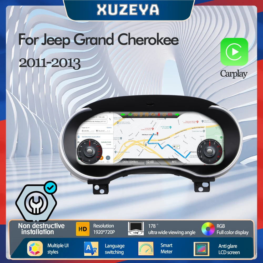

Оригинальная цифровая ЖК-панель приборов для Jeep Grand Cherokee 2011-2013, 3D-модель, приборный щиток, спидометр