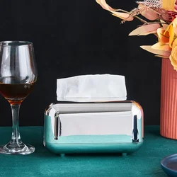 Paper Rack Elegant Chrome Car Home Cube Square Shaped Tissue Box Container ABS Plastic Carton Towel Napkin Tissue Holder