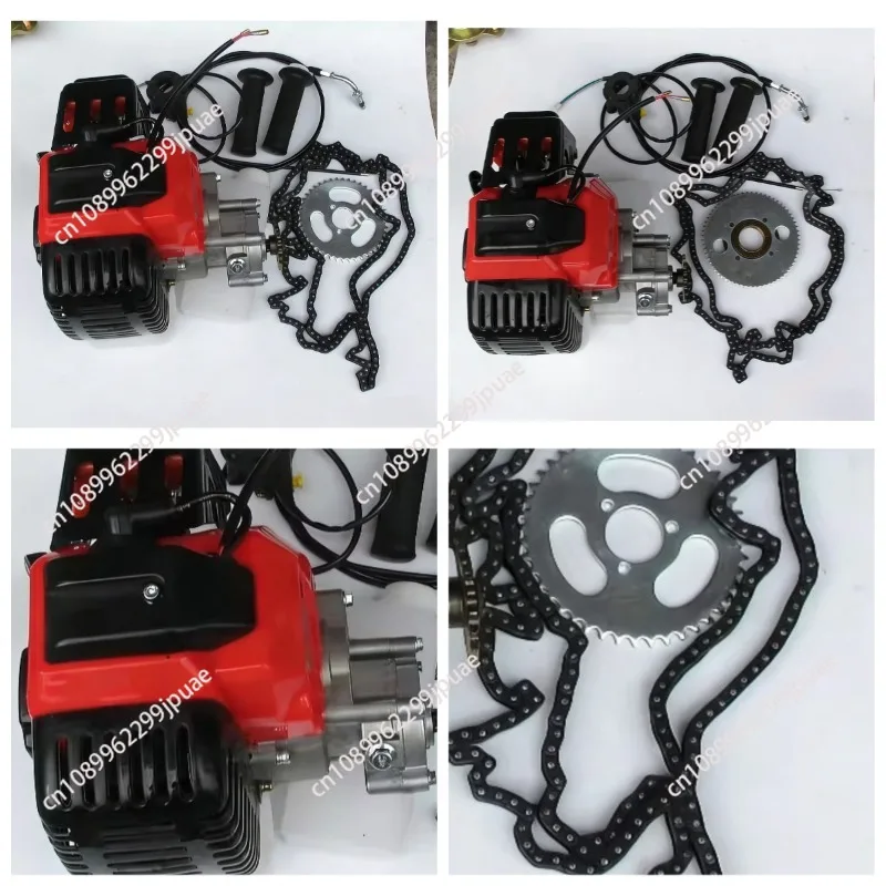 DIY 49cc Two Stroke Bicycle Gas Engine Assembly Motorized Bike Conversion Kit With T8F Chain Parts