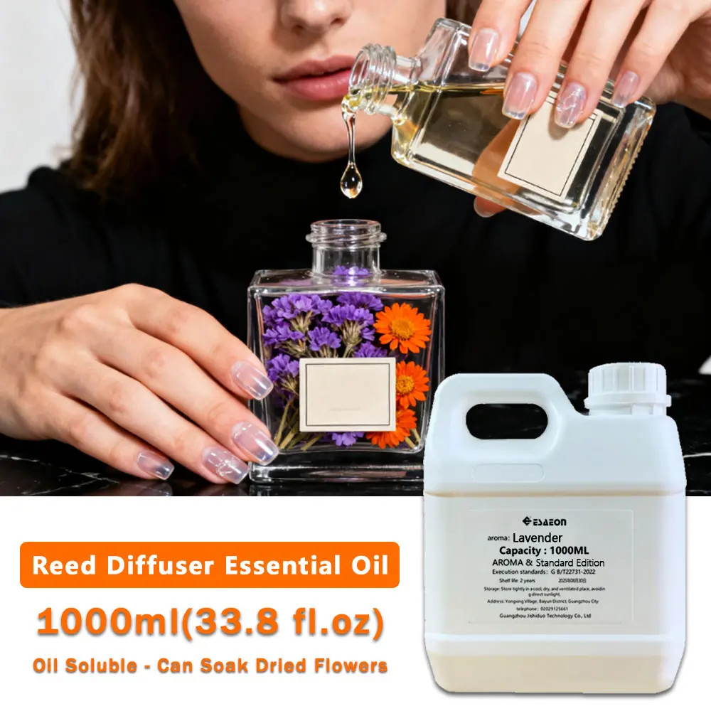 ESAEON 1000ml(33.8 fl.oz) Lavender/Cedar Essential Oils - For Hotel/Club/Toilet/Office/Bar Reed Diffuser & Fireless Aromatherapy