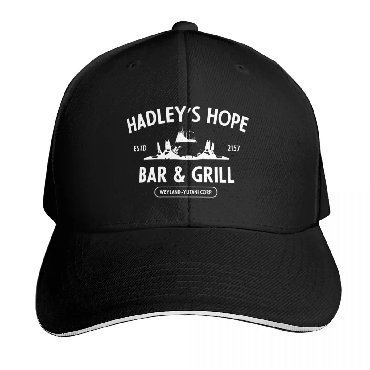 Hadley's Hope Bar & Grill (white) Baseball Cap Strapback Dad Hat Six Panel Structured Crown Sun Protection UPF 50+