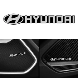 4pcs car audio decorate 3D Aluminum Badge Emblem Sticker For Hyundai Tucson Accent Elantra Santa fe Sonata I20 I30 Accessories