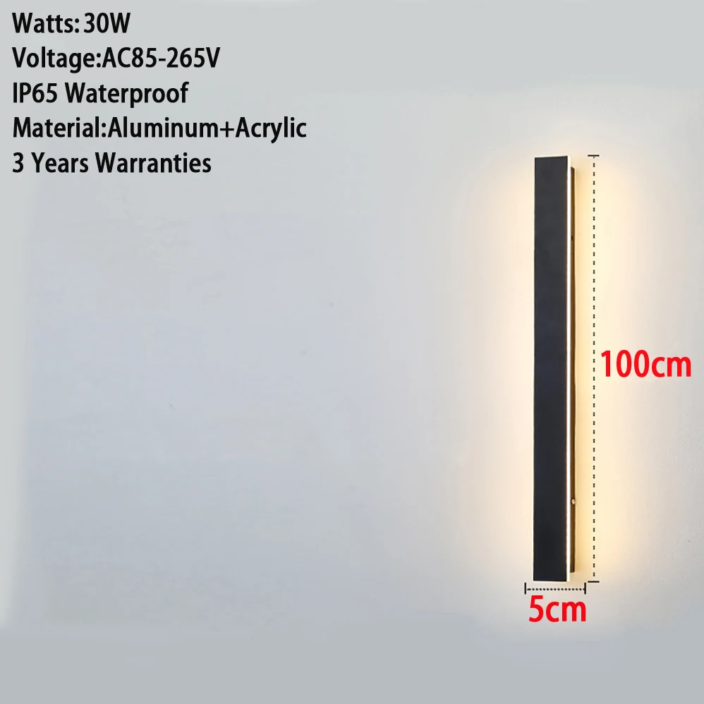 Estilo Minimalista moderno LED Lâmpada de Parede, impermeável, interior, exterior, 6 Comprimento Diferente, 3 Anos de Garantia, AC85-265V, IP65