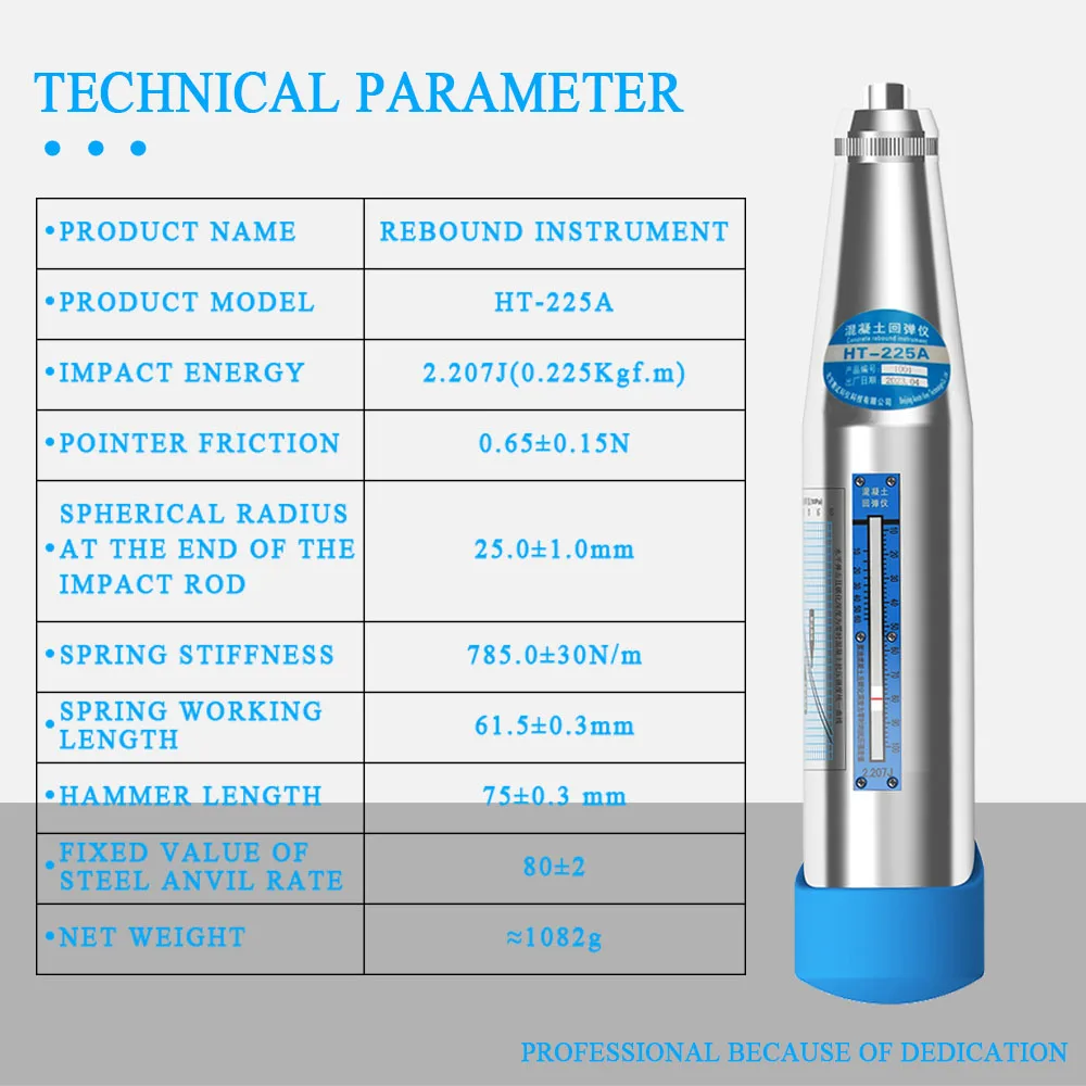 HT-225A Concrete Rebound Hammer Test Strength of Concrete Building Material Testing Schmidt Hammer
