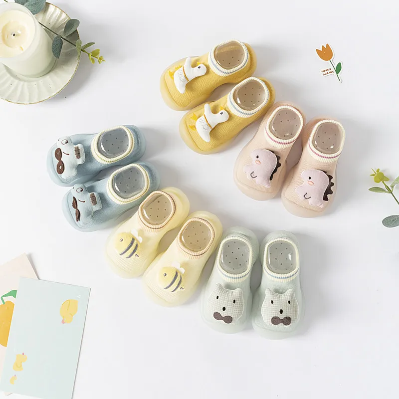 Baby Toddler Shoes Spring and Summer New Soft-soled Baby Socks Shoes Non-slip Cartoon Socks Shoes Boys and Girls Shoes Doll