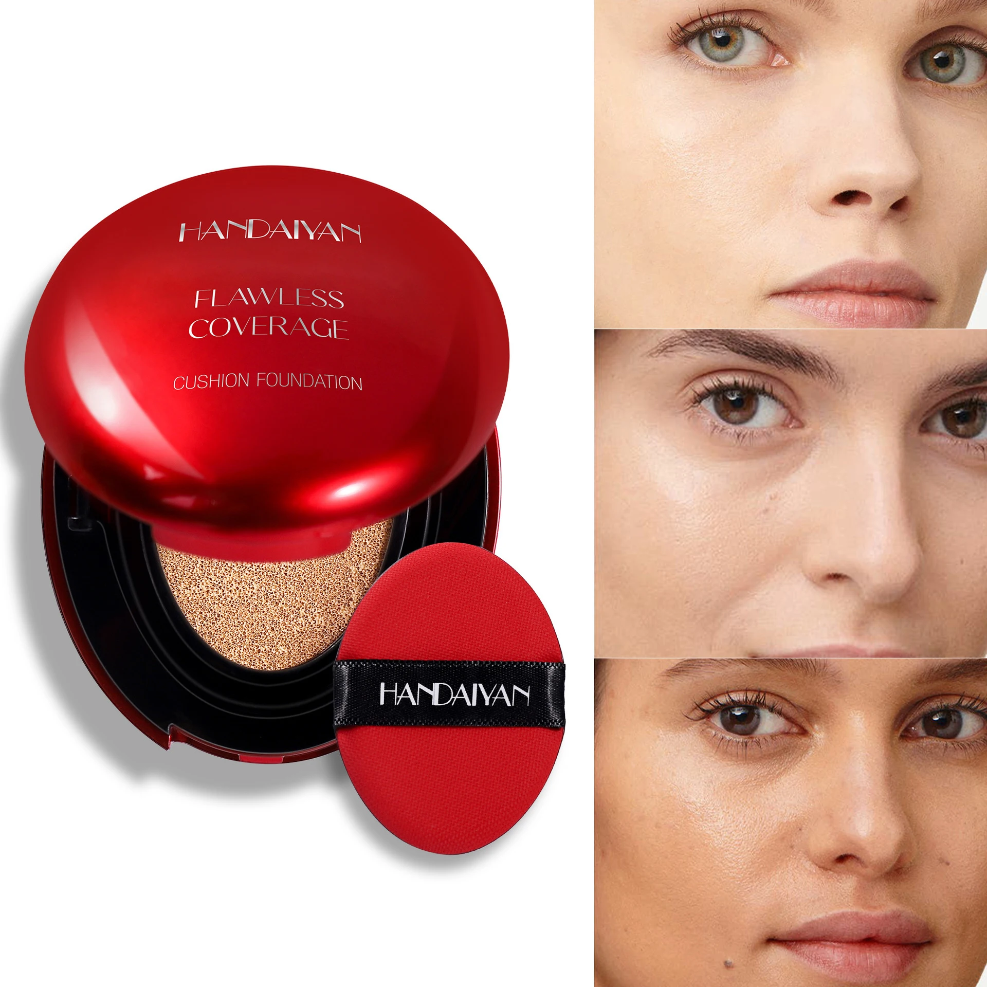 

Red Shell Air Cushion Foundation Concealer Long Lasting Non-Stick Foundation